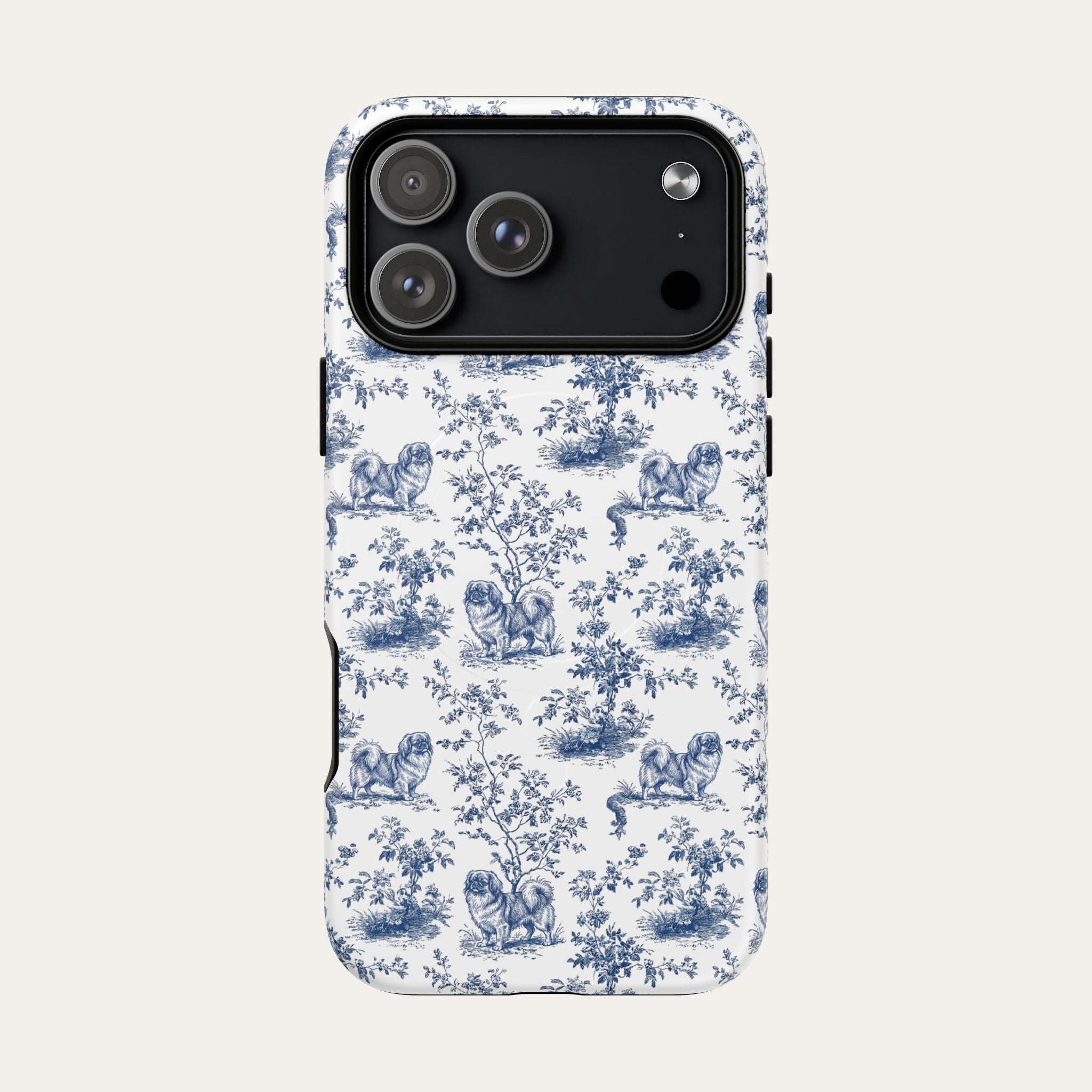 Pekingese Blue Toile Phone case