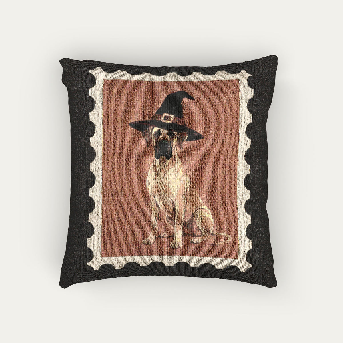 Great Dane Fawn Halloween Woven Pillow