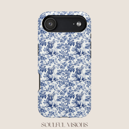 English Bulldog Toile De Jouy Magnetic Phone Case