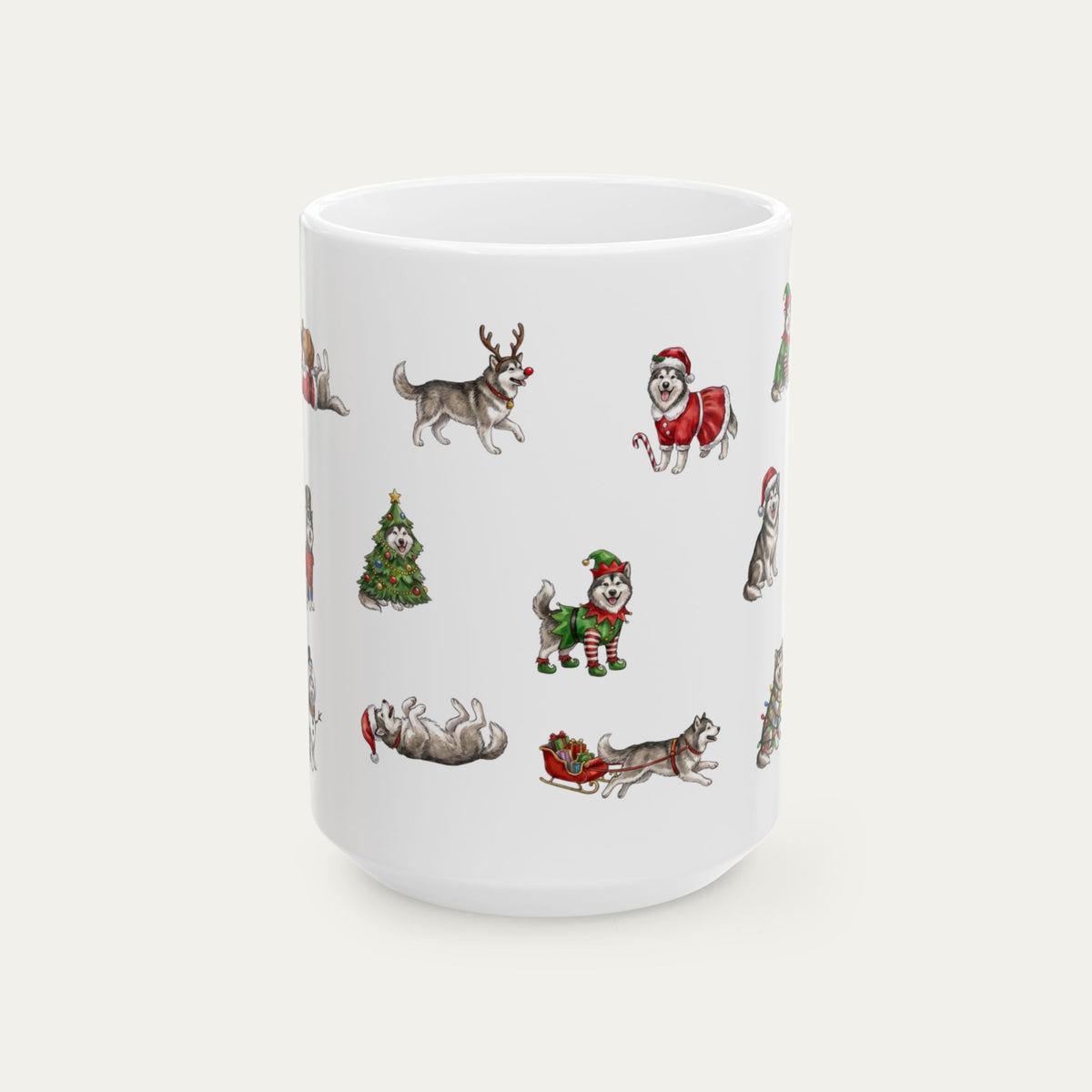 Alaskan Malamute Christmas Mug