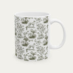 Whippet Sage Green Toile Mug