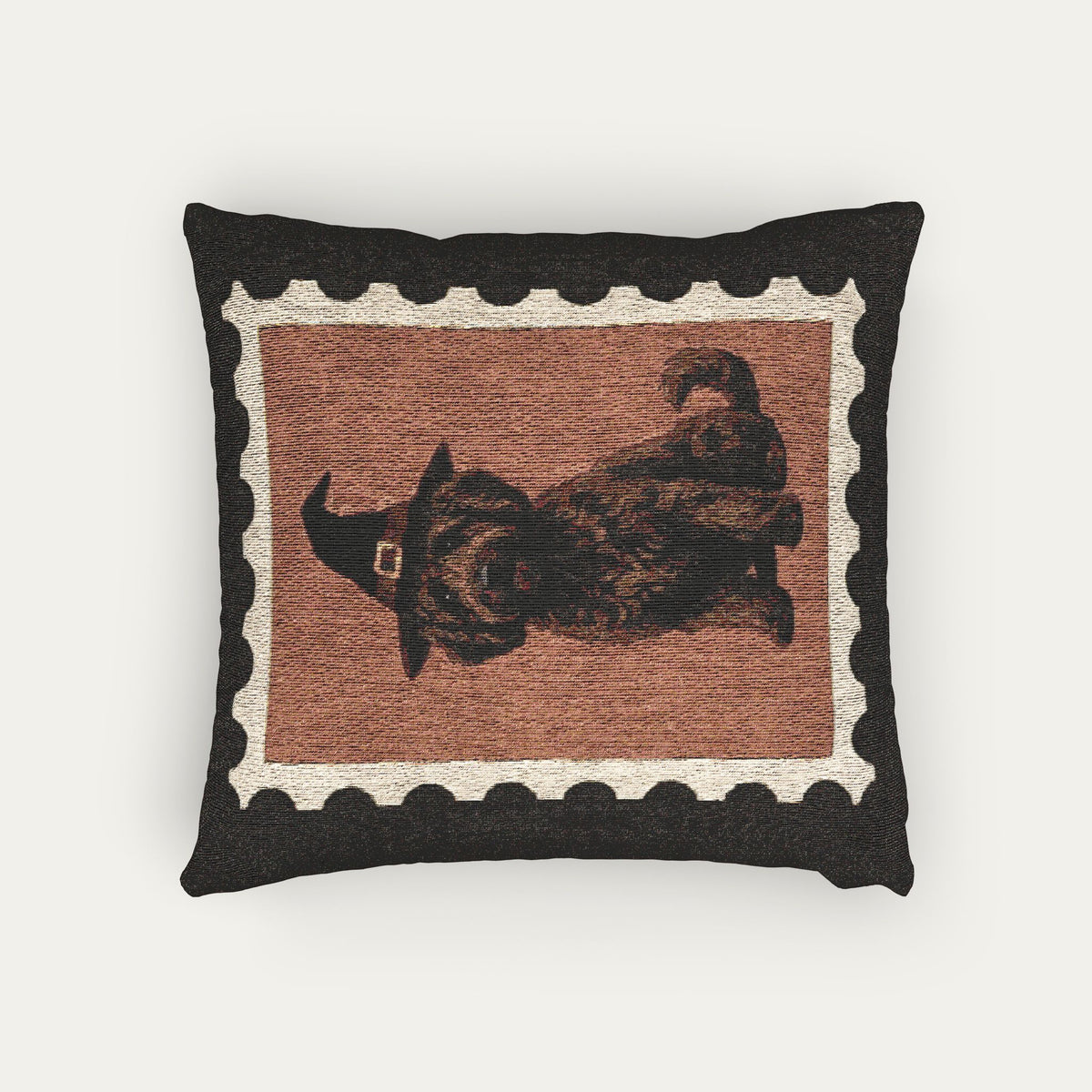 Goldendoodle Chocolate Halloween Woven Pillow