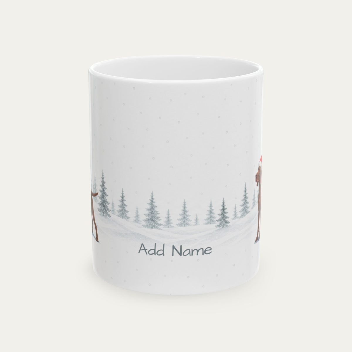 Custom German Shorthaired Pointer Liver Christmas Santa Hat Mug
