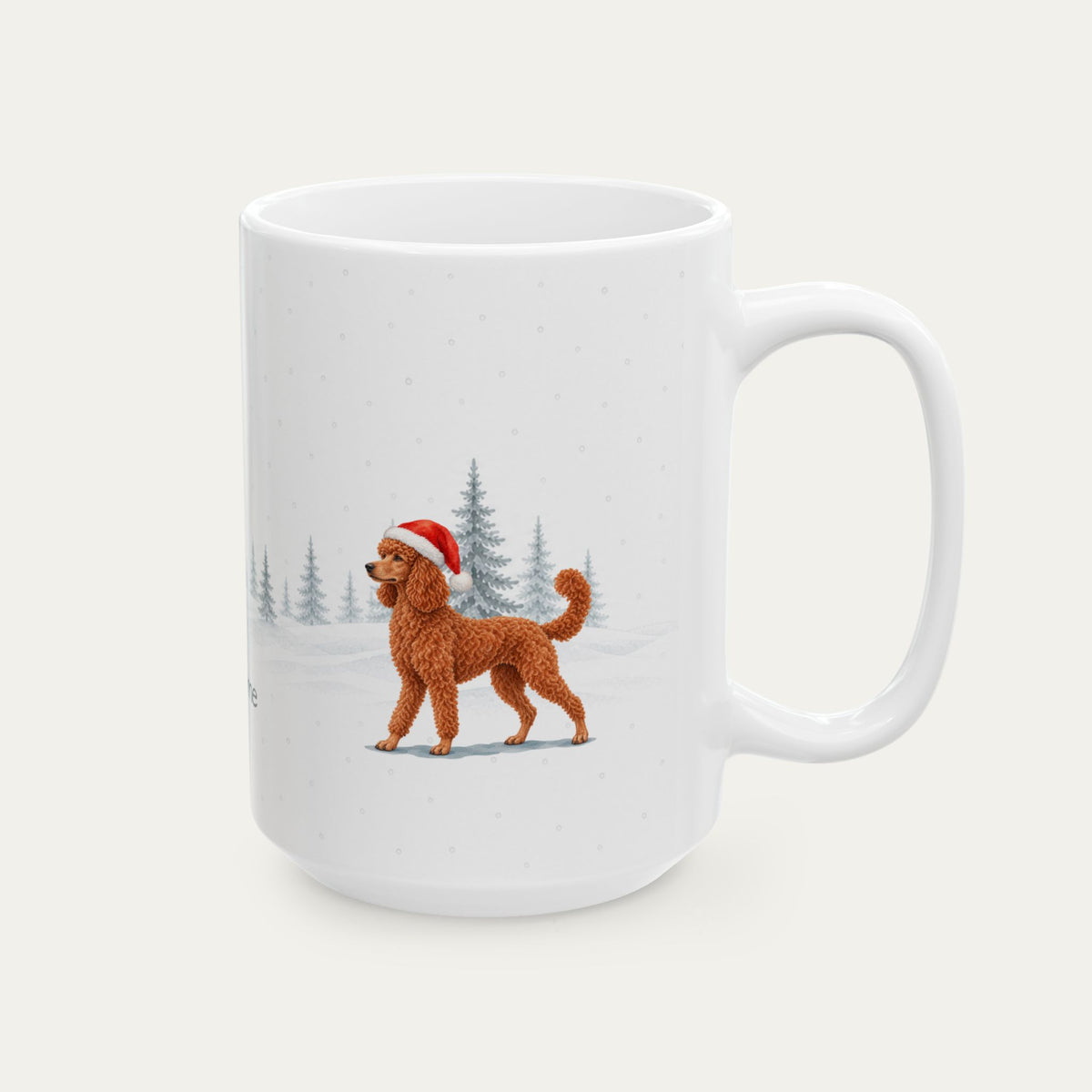 Custom Poodle Red Christmas Santa Hat Mug