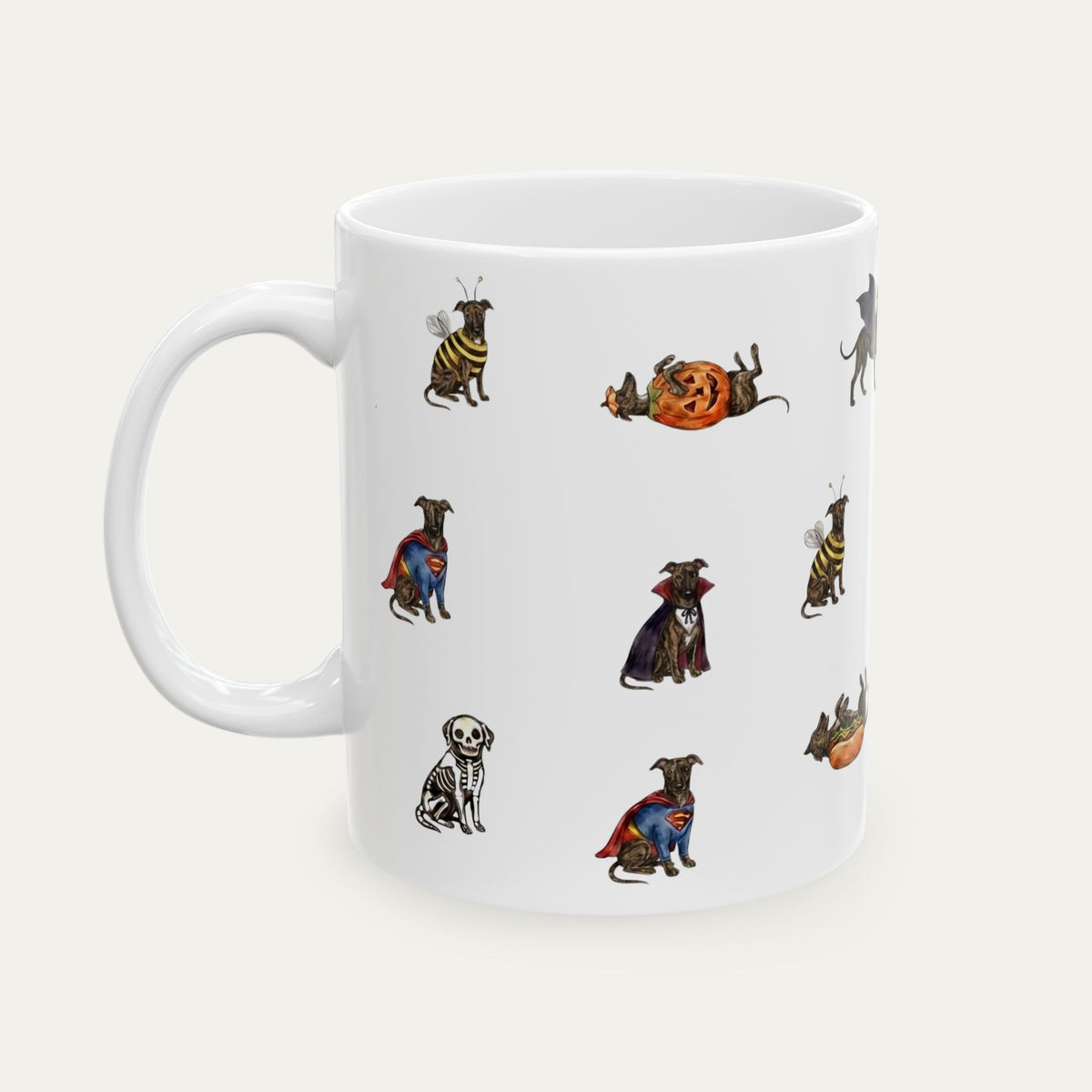 Greyhound Brindle Halloween mug