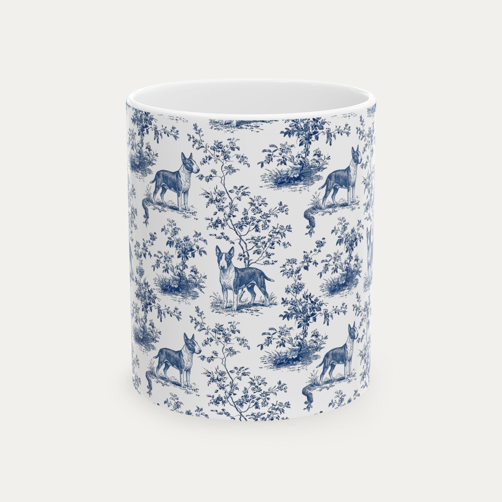 Bull Terrier Blue Toile Mug