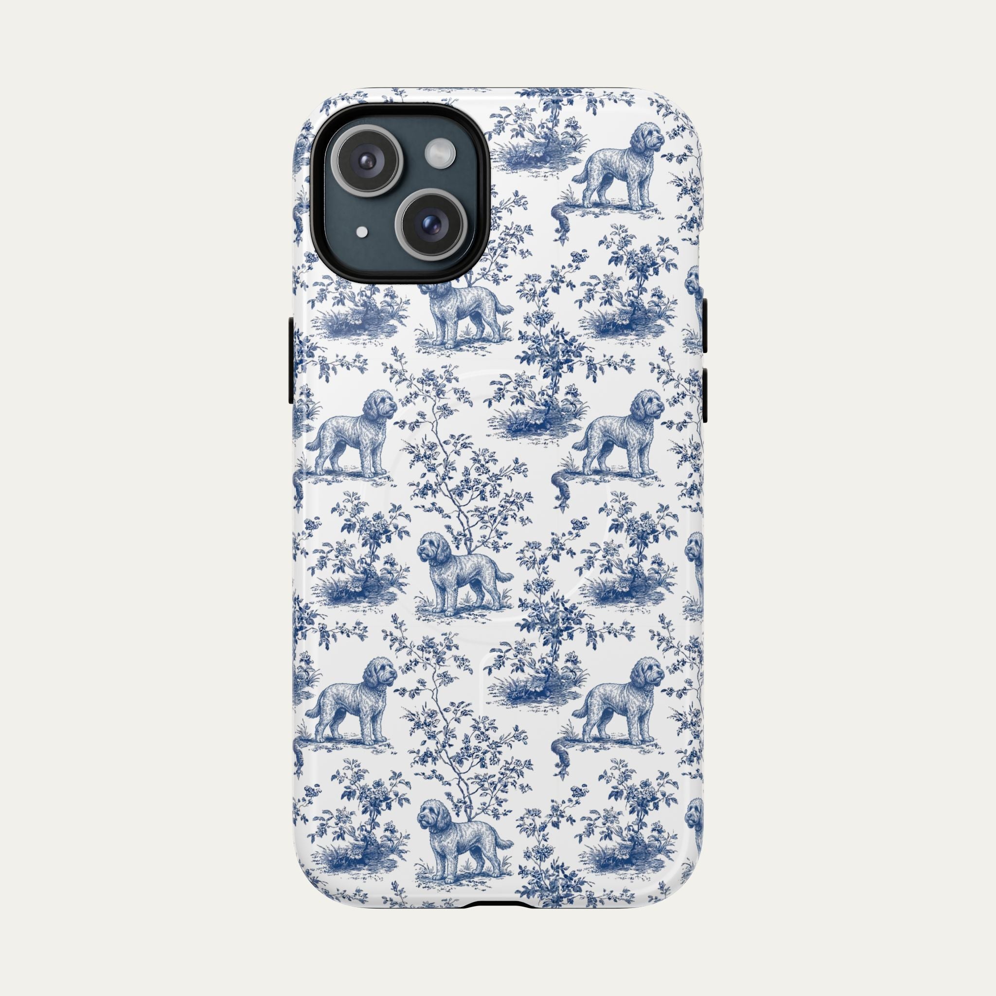 Cockapoo Blue Toile Phone case