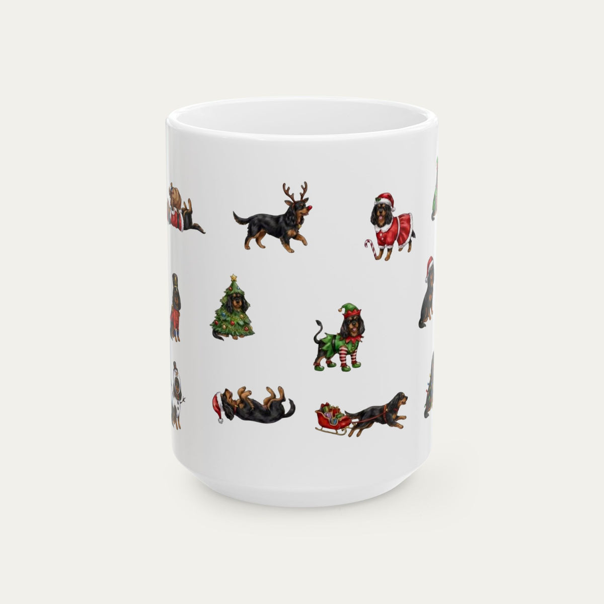 Cavalier Spaniel Black and Tan Christmas Mug