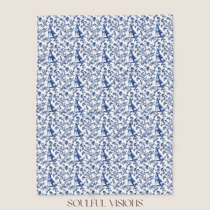 Weimaraner Toile French Toile De Jouy Blanket