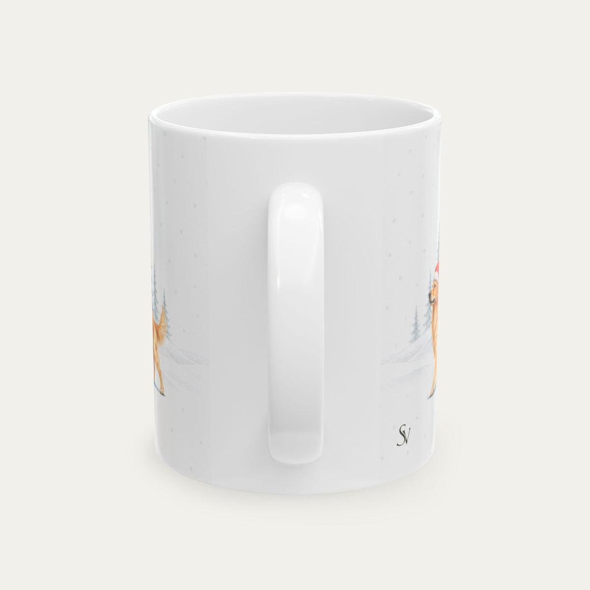 Custom Golden Retriver Christmas Santa Hat Mug