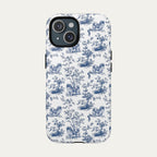Pekingese Blue Toile Phone case