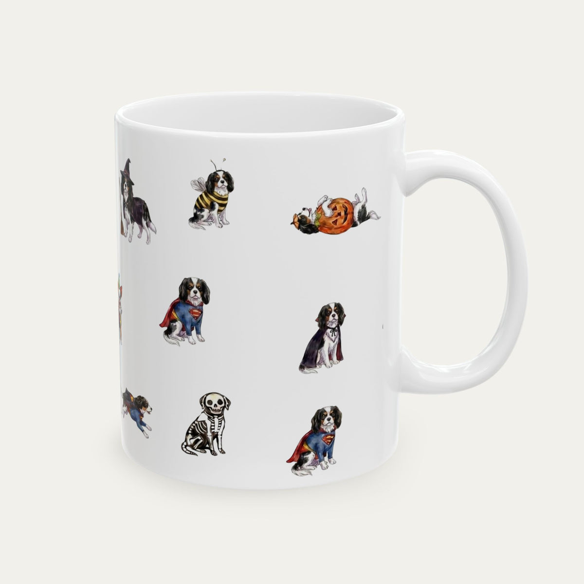 Cavalier Spaniel Tri Color Halloween mug