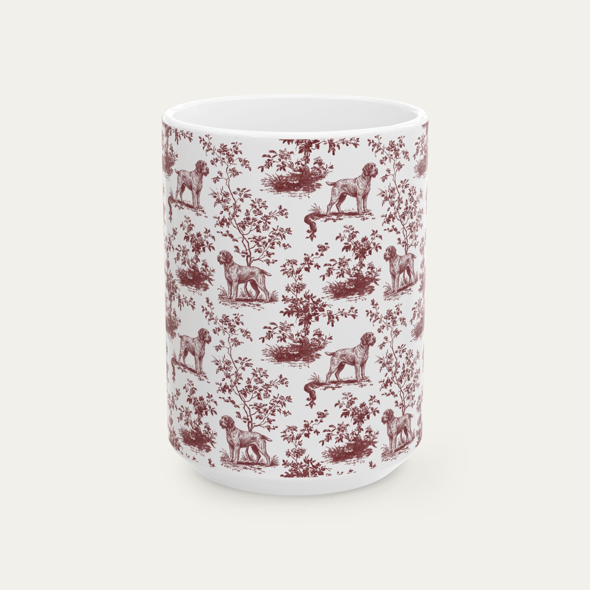 Wirehaired Pointing Griffon Burgundy Toile Mug