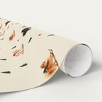 Pomeranian Christmas Skiing Wrapping Paper