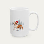 Custom English Bulldog Red and White Christmas Santa Hat Mug