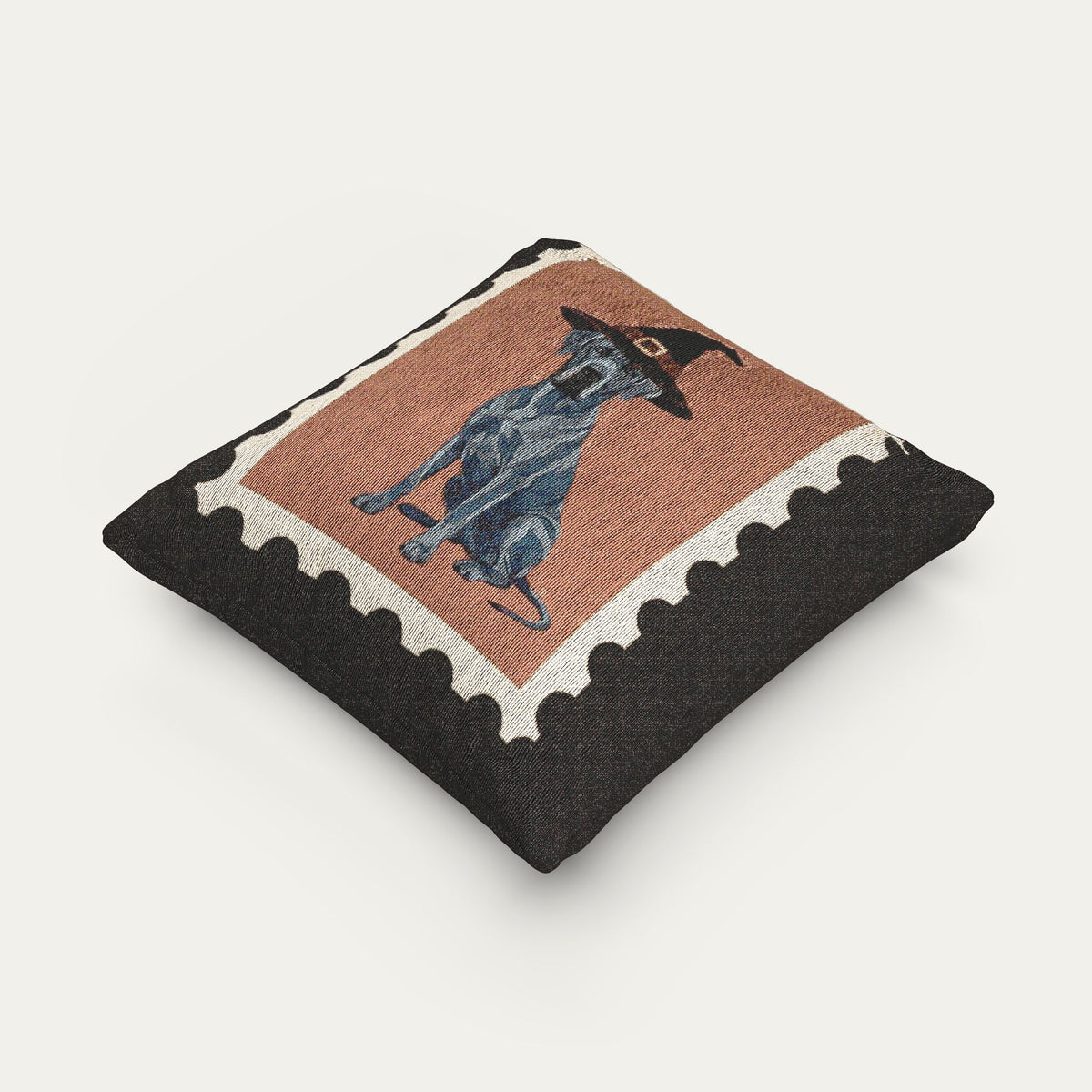 Great Dane Grey  Halloween Woven Pillow