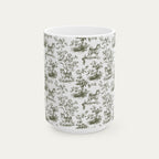 Shiba Inu Sage Green Toile Mug