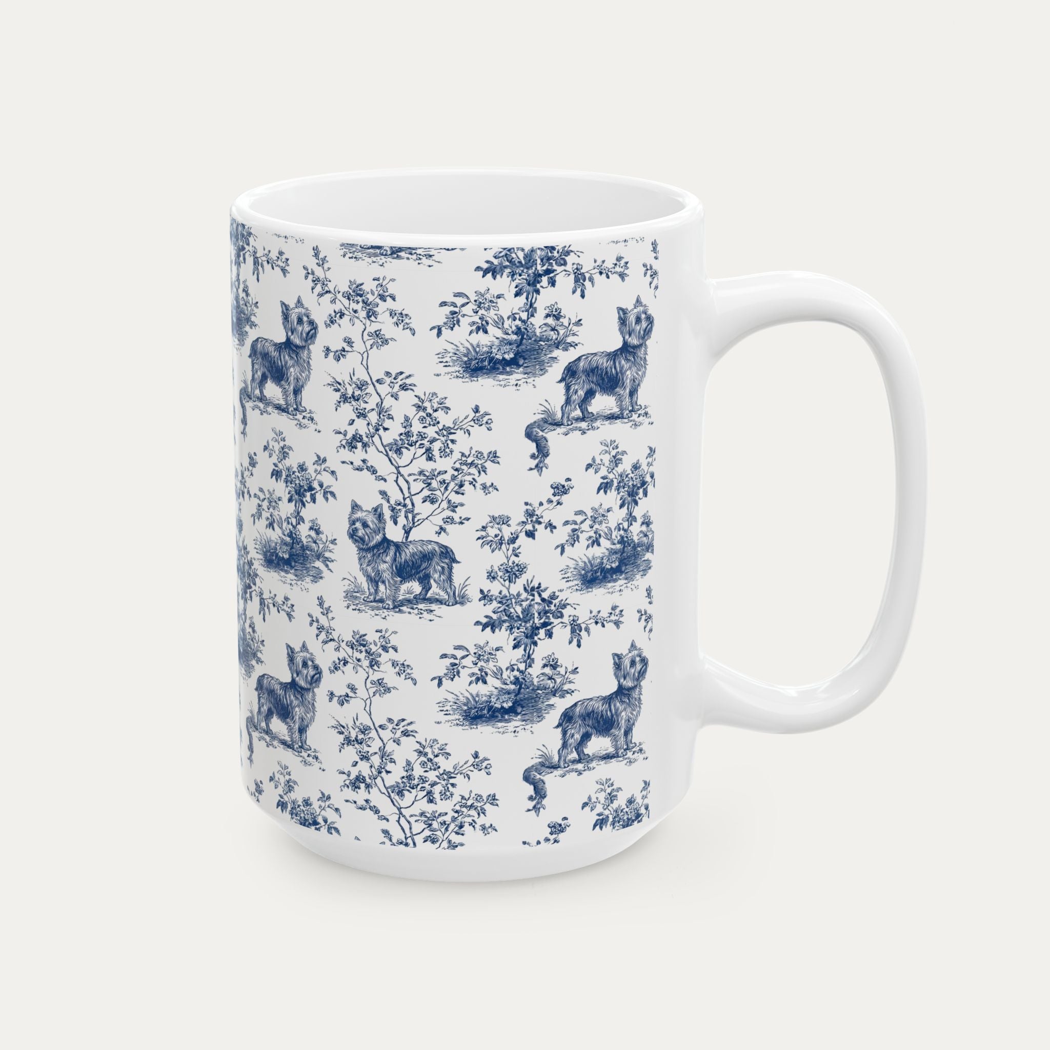 Yorkshire Terrier Blue Toile Mug