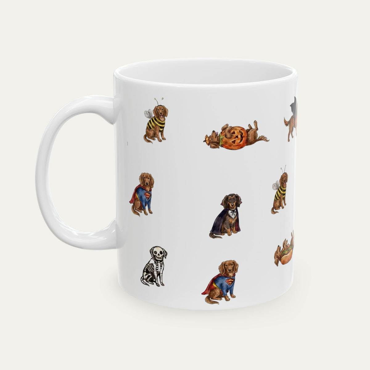 Dachshund LH Brown Halloween mug