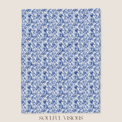 Labradoodle toile French Toile De Jouy Blanket