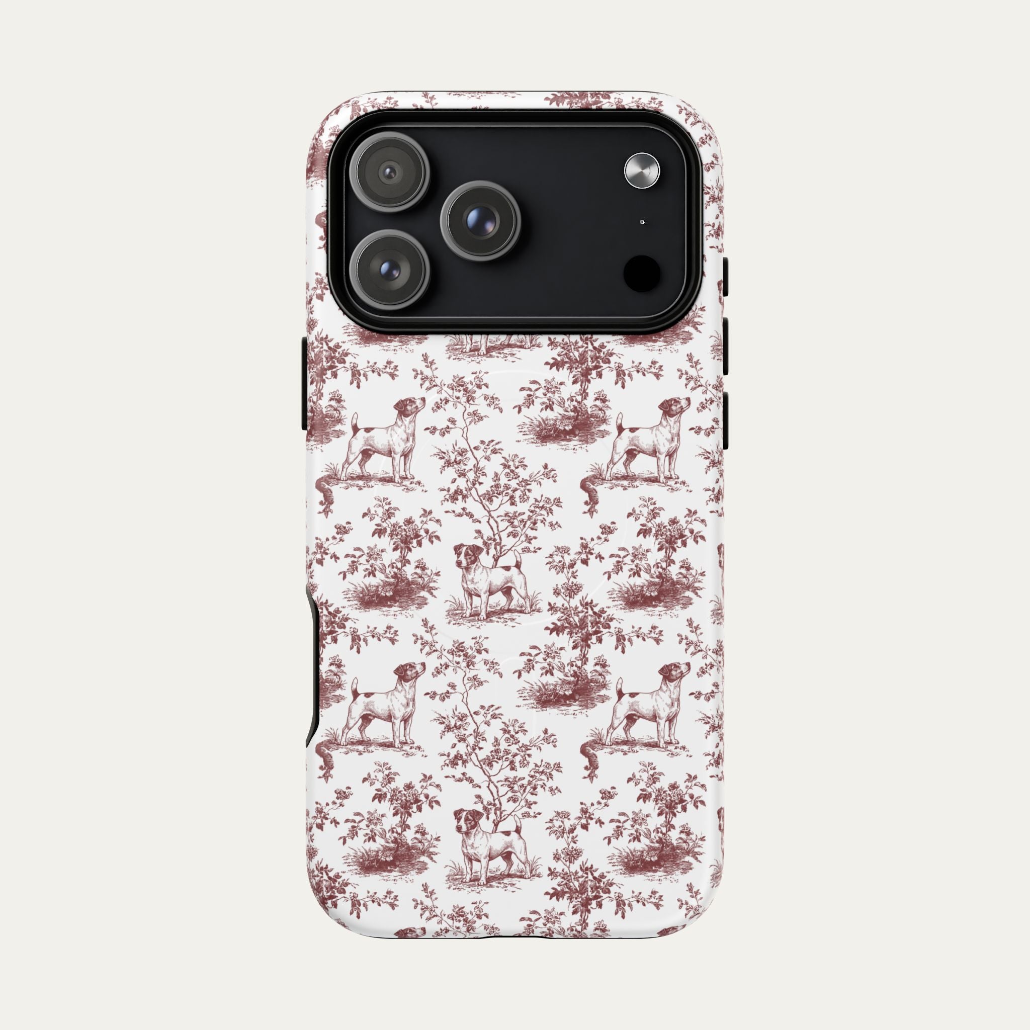 Jack Russell Terrier Burgundy Toile phone Case