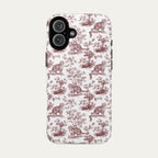 Scottish Fold Cat Burgundy Toile phone Case