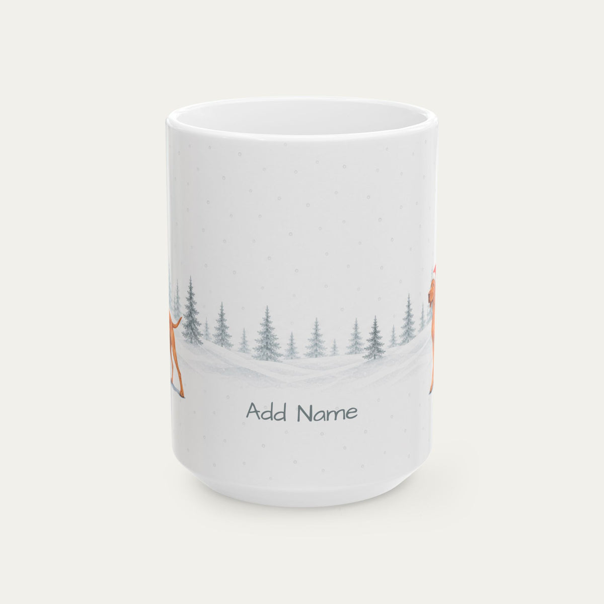 Custom Vizsla Golden Rust Chistmas Santa Hat Mug