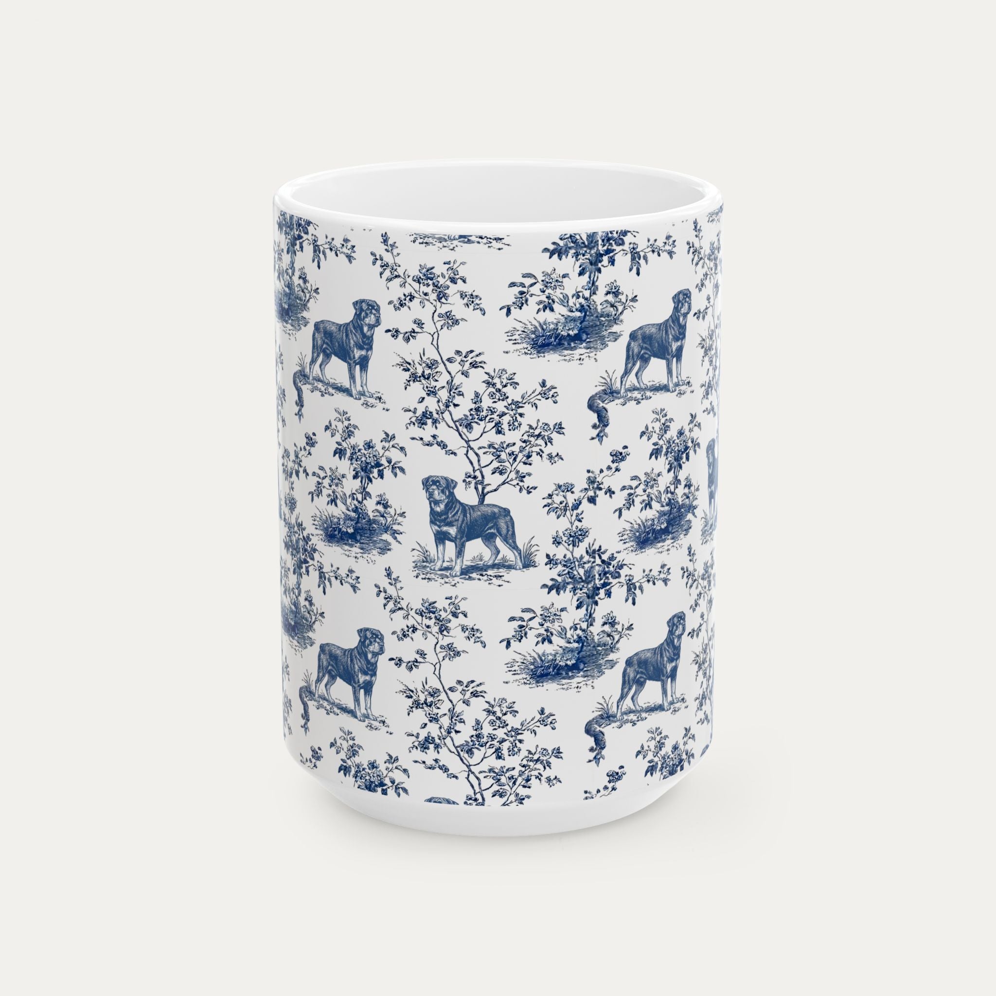 Rottweiler Blue Toile Mug