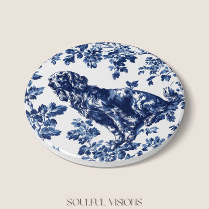 Gordon Setter Ceramic Coaster French Toile