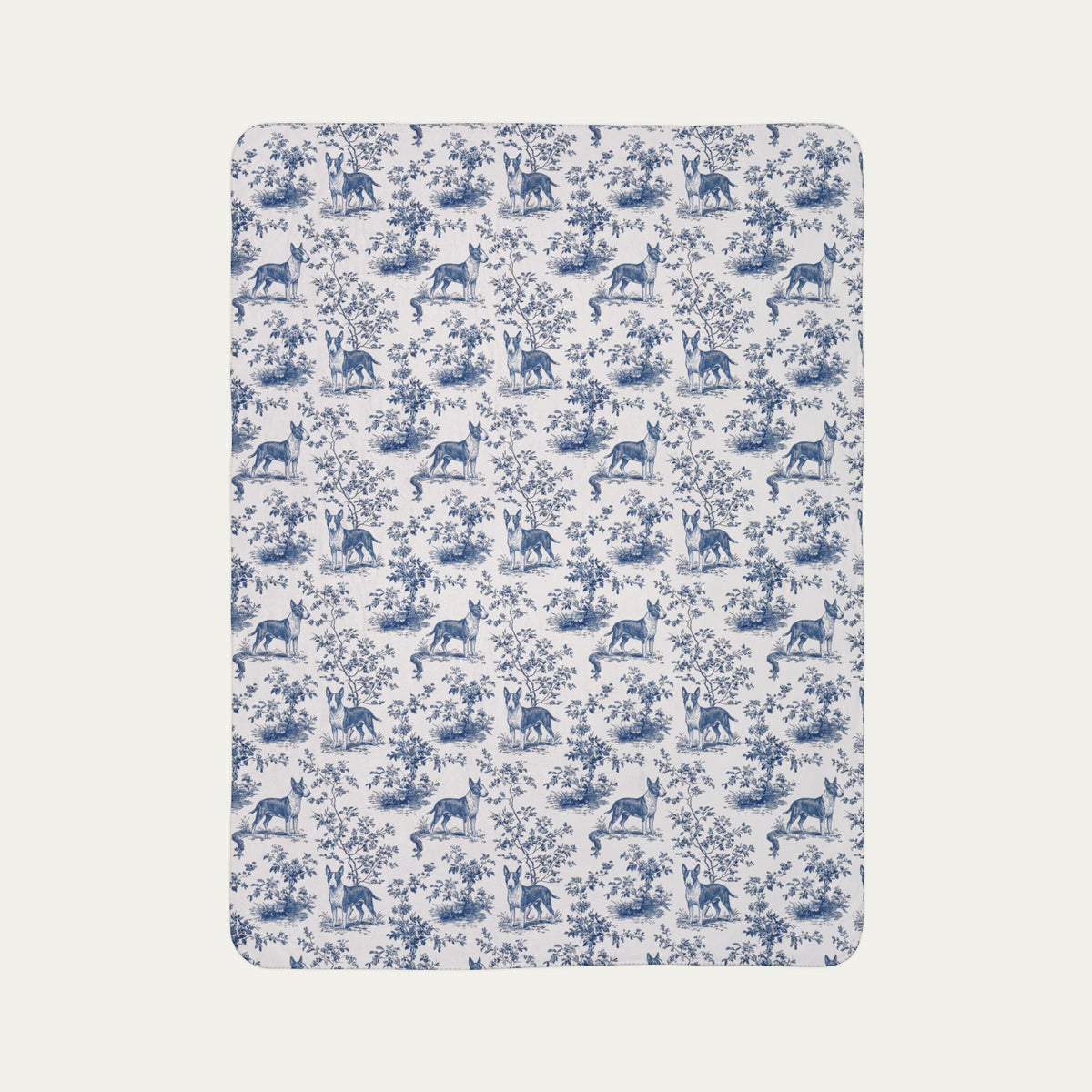 Bull Terrier Toile De Jouy Fleece Blanket