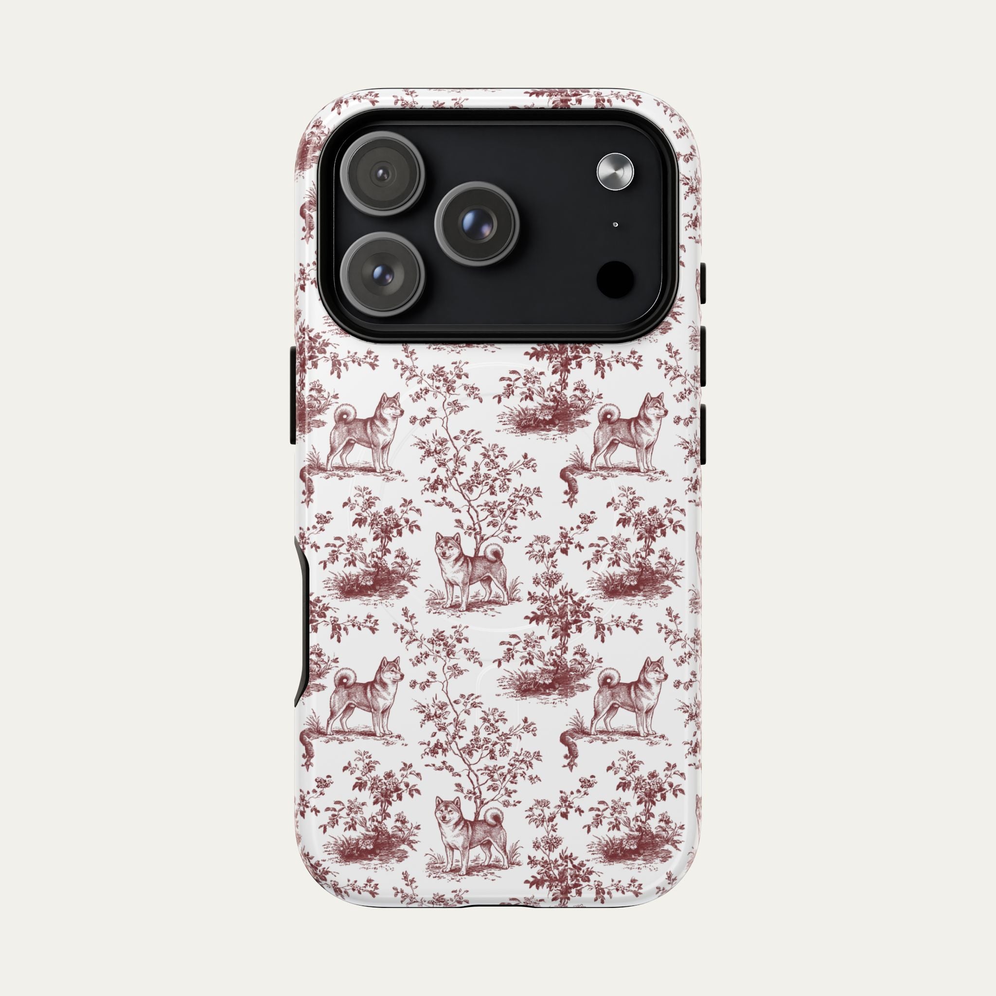 Dog Burgundy Toile phone Case
