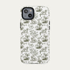 Goldendoodle Green Sage Toile phone Case