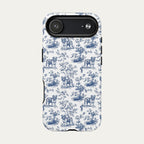 English Bulldog Blue Toile Phone case