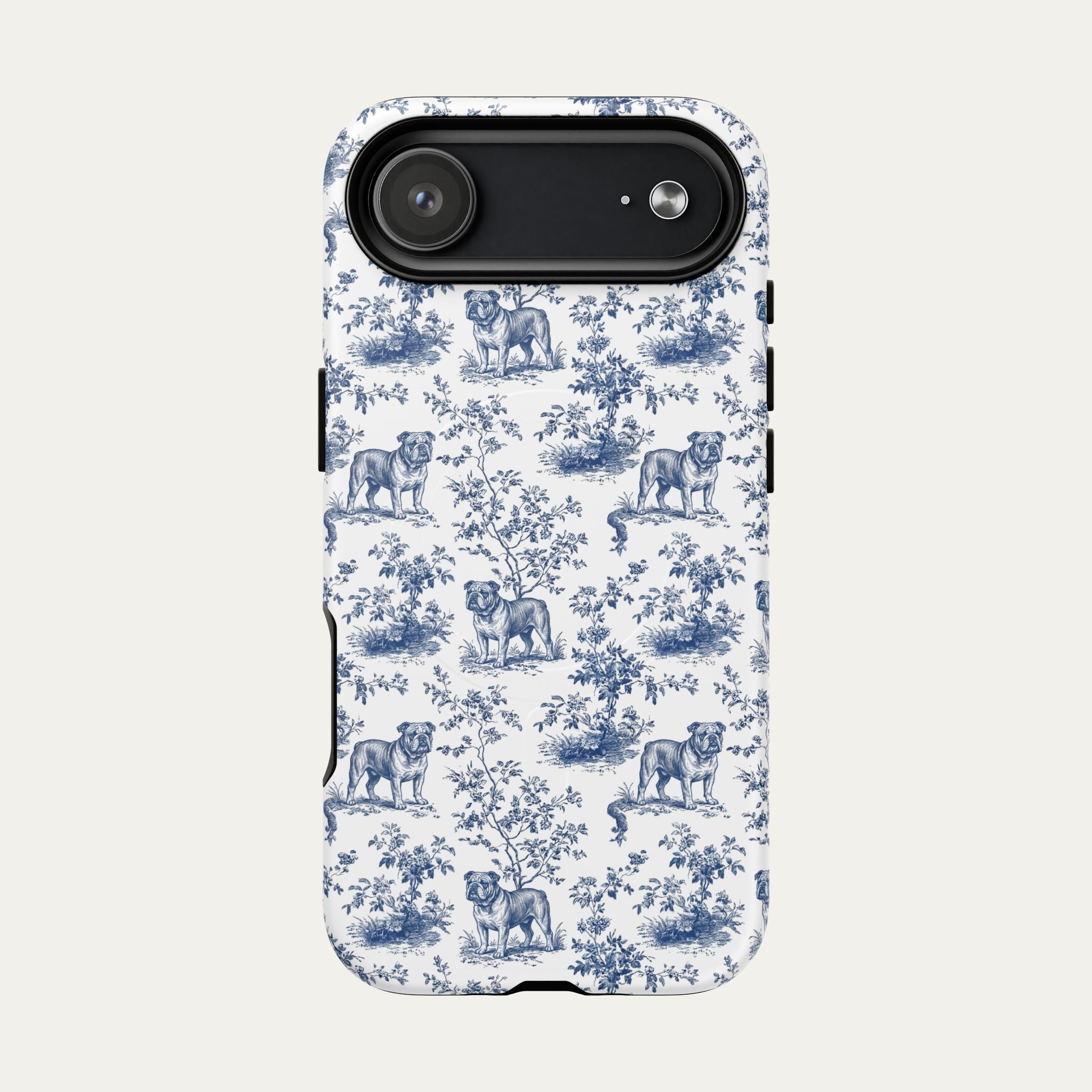 English Bulldog Blue Toile Phone case