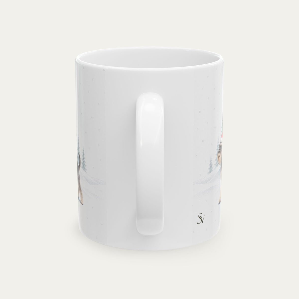 Custom Miniature Schnauzer  Salt and pepper Christmas Santa Hat Mug