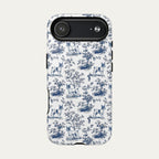 Toy Fox Terrier Blue Toile Phone case