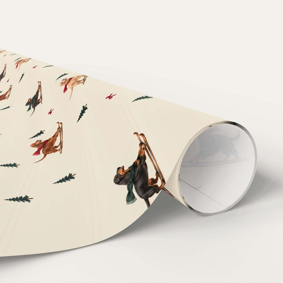 Dachshund Christmas Skiing Wrapping Paper