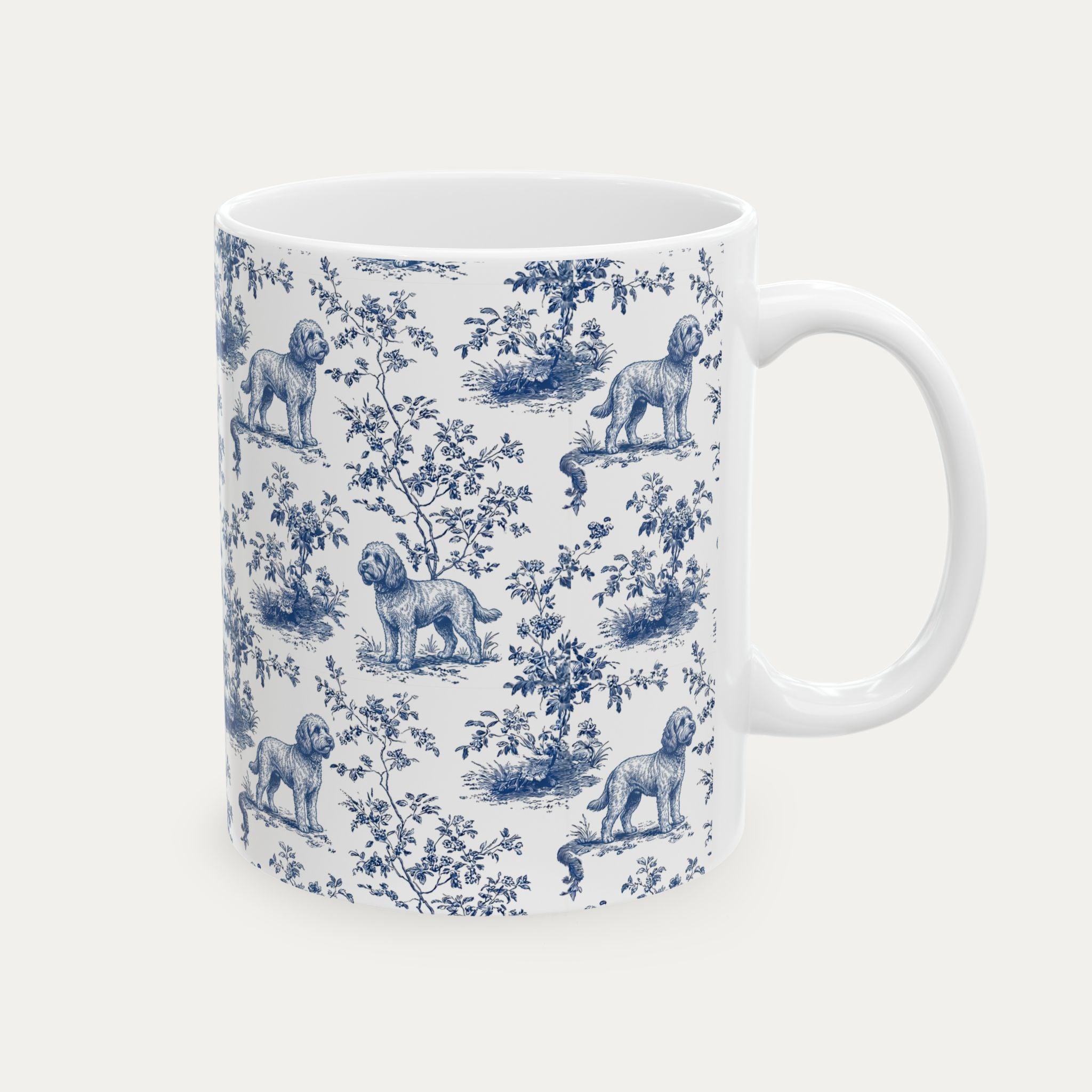 Cockapoo Blue Toile Mug
