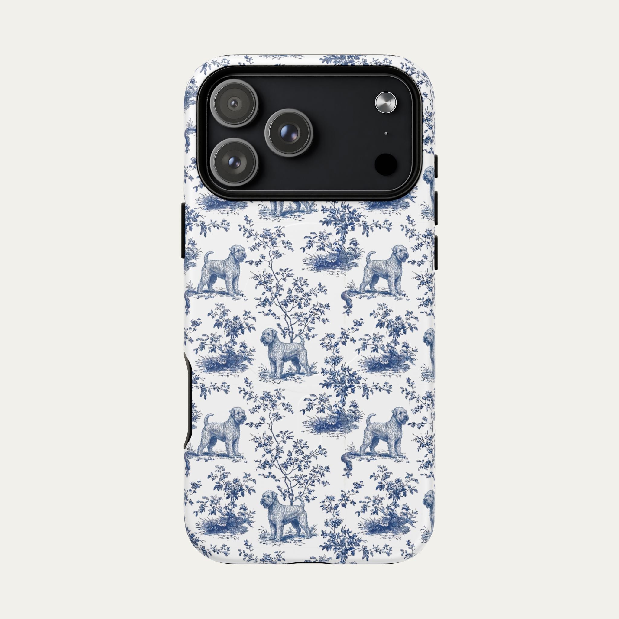Dog Blue Toile Phone Case