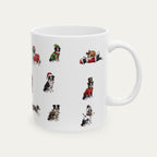 Border Collie Black and White Christmas Mug