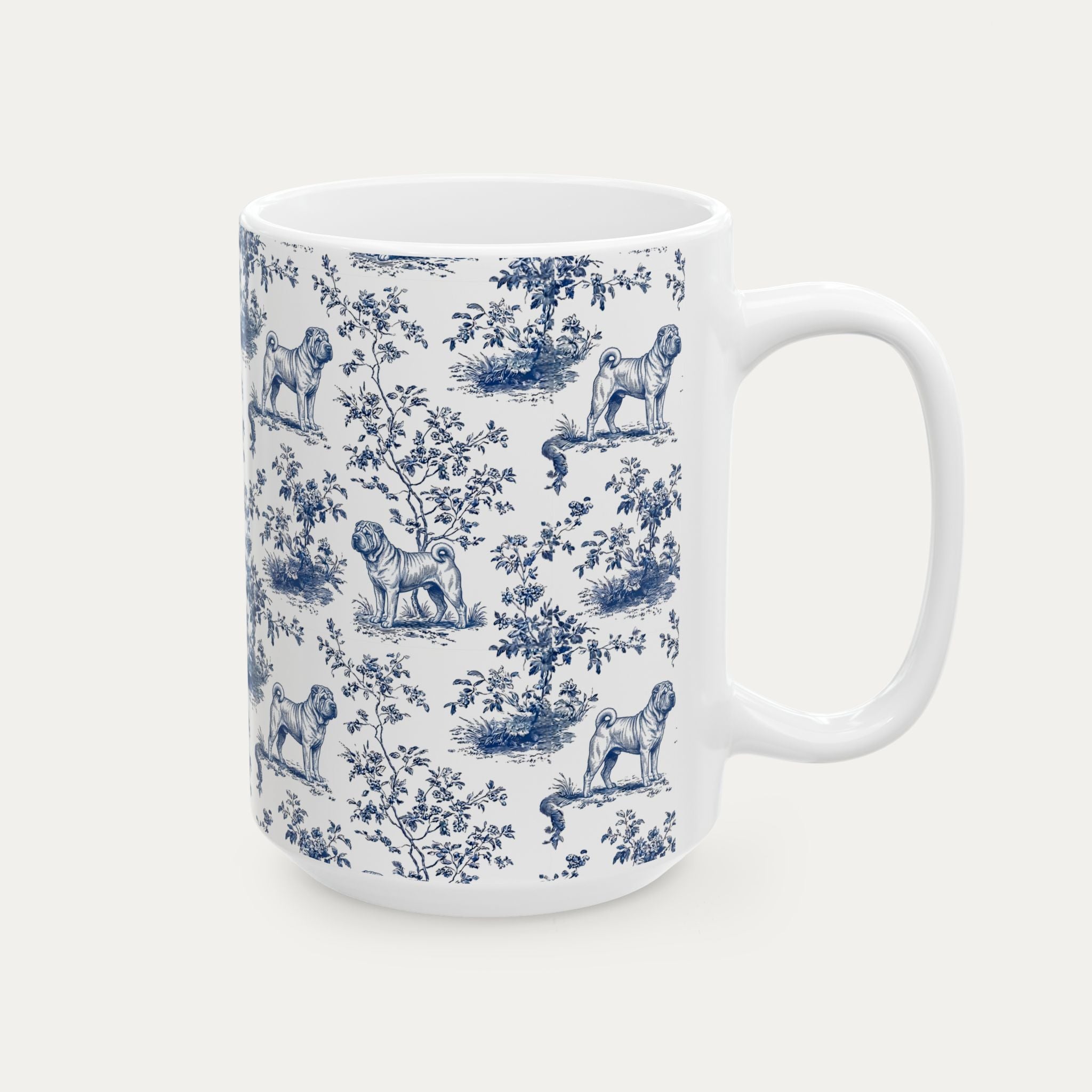 Shar Pei Blue Toile Mug