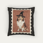 Shetland Sheepdog Halloween Woven Pillow