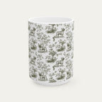 French Bulldog Sage Green Toile Mug