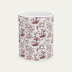 Greyhound Burgundy Toile Mug