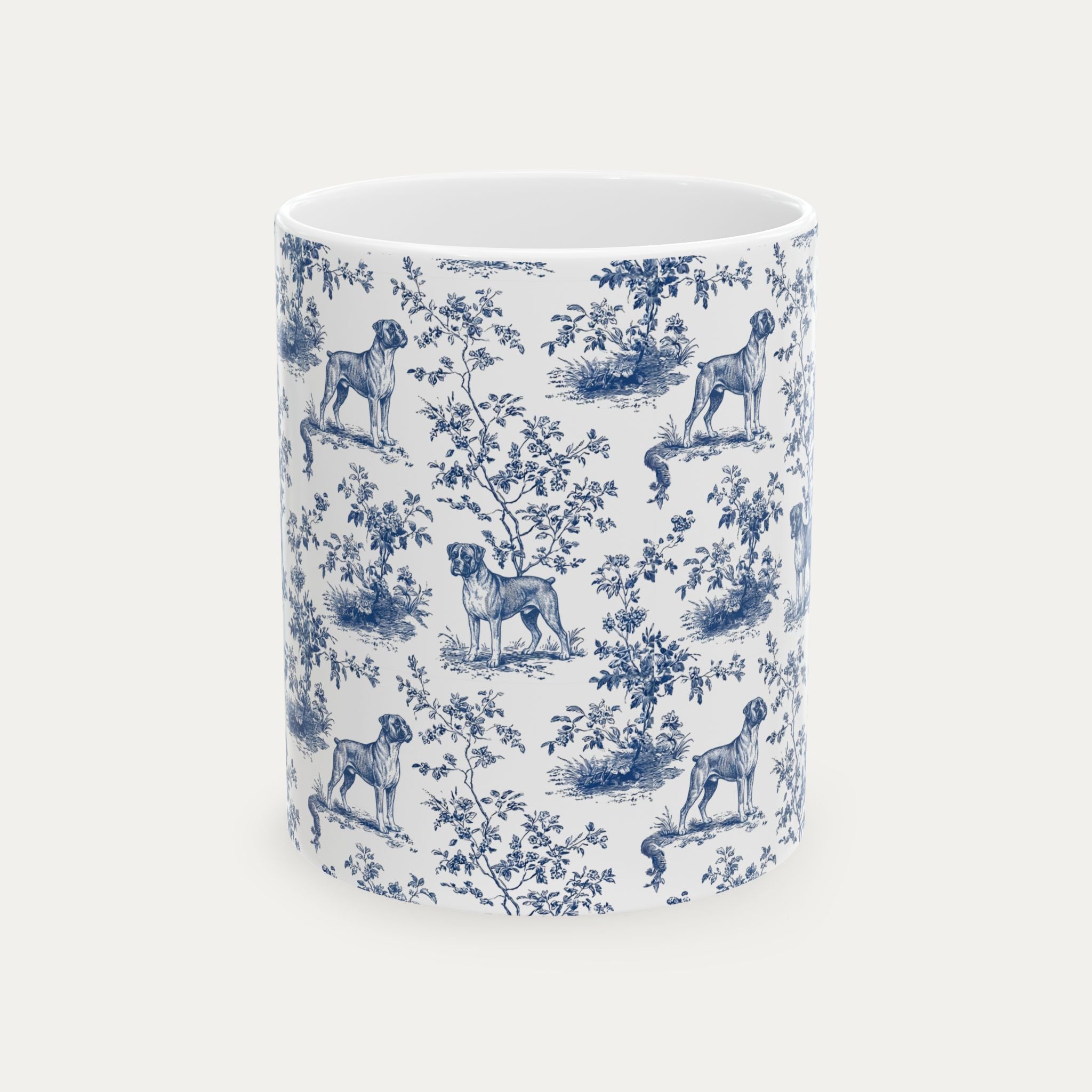 Boxer Blue Toile Mug