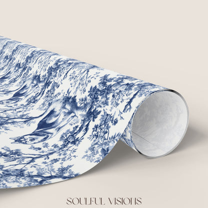 Husky French Toile De Jouy Wrapping Paper