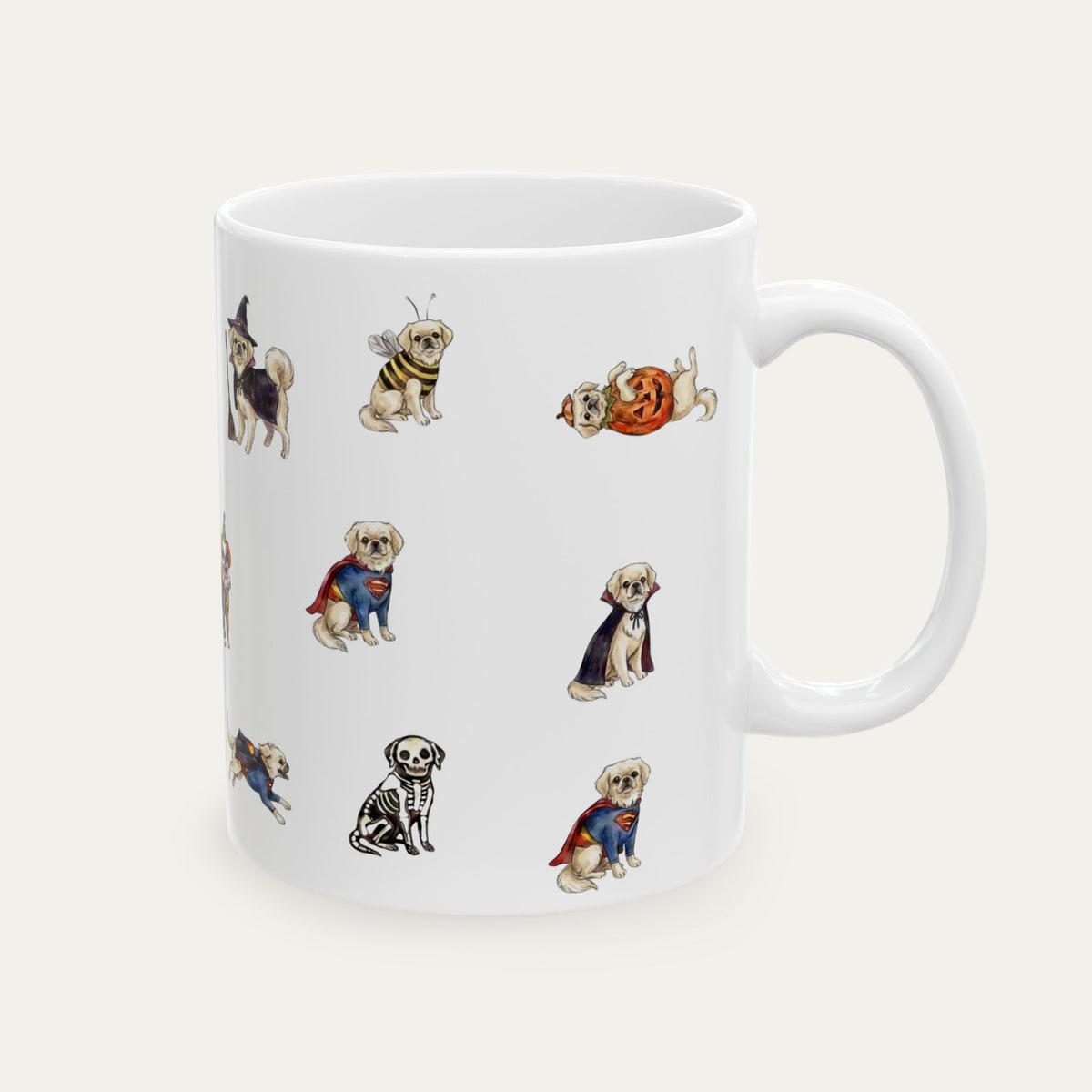 Pekingese Cream Halloween mug