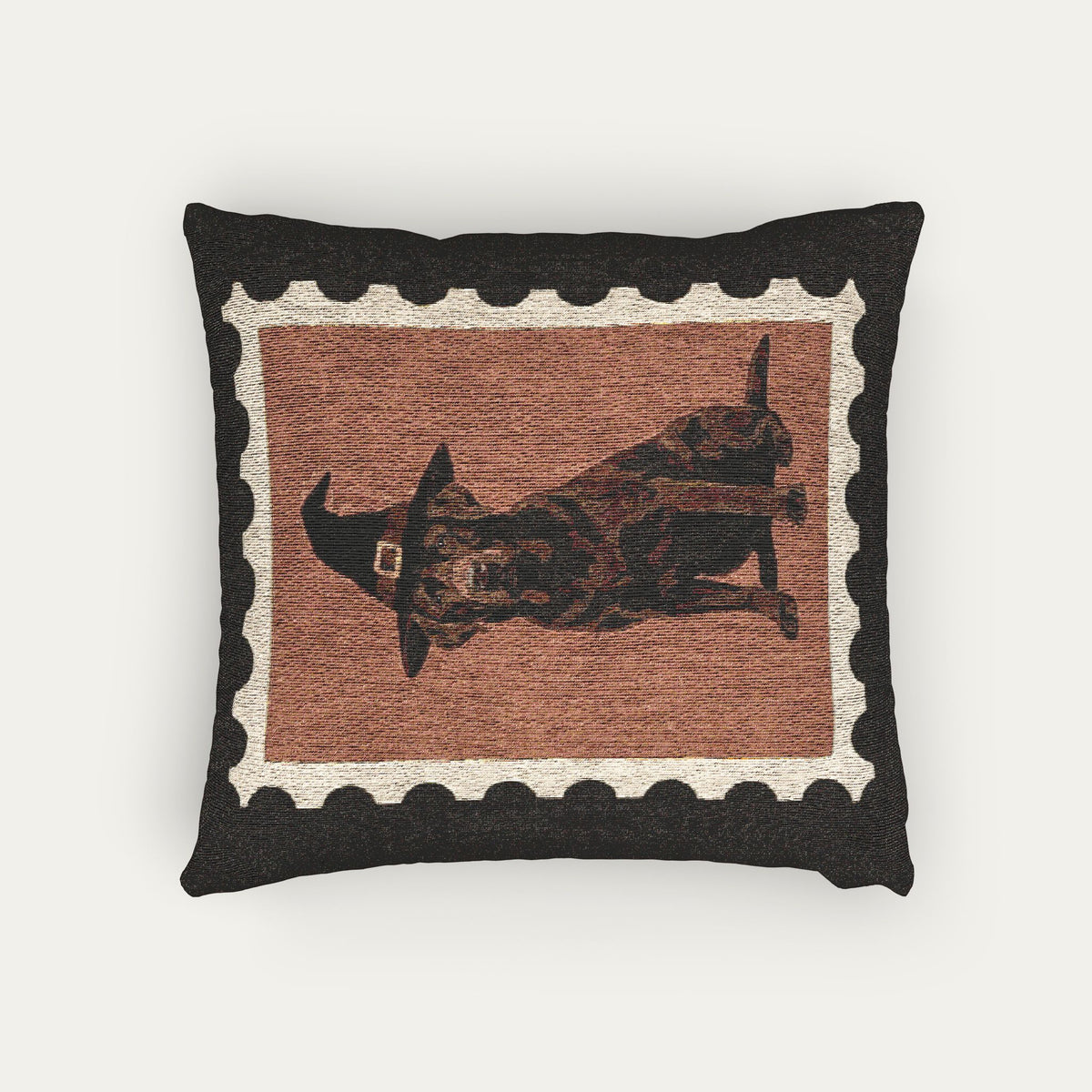Labrador chocolate Halloween Woven Pillow