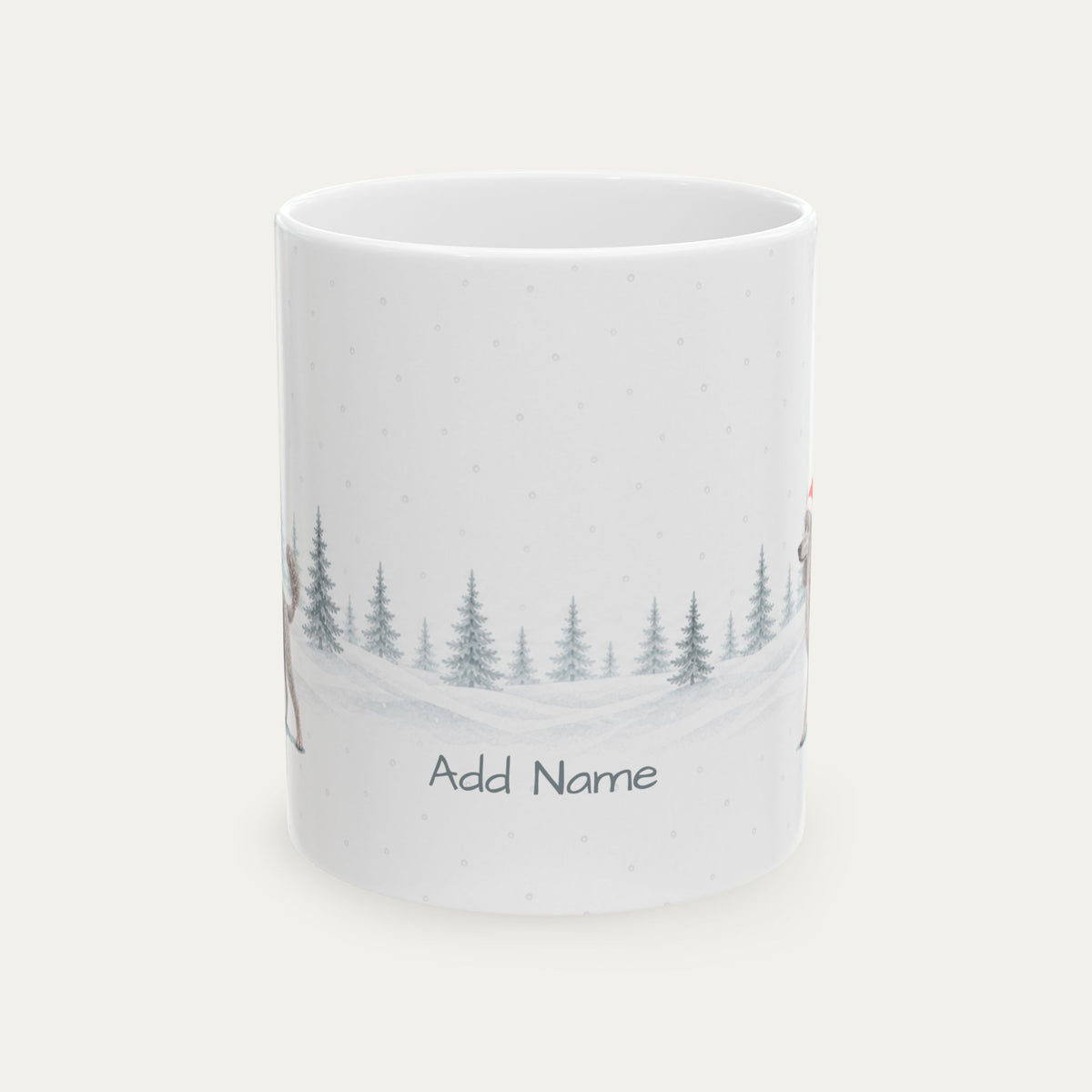 Custom Poodle Silver  Black Christmas Santa Hat Mug