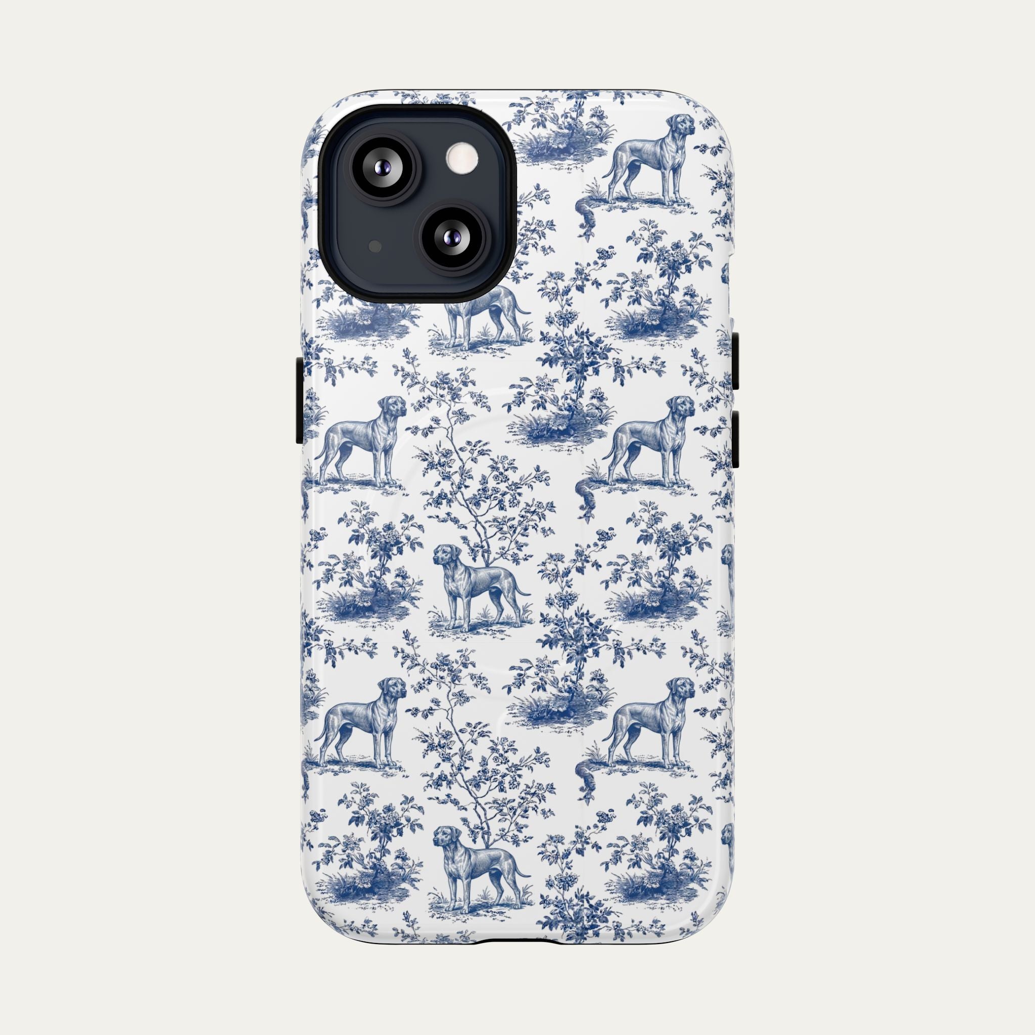 Rhodesian Ridgeback Blue Toile Phone case